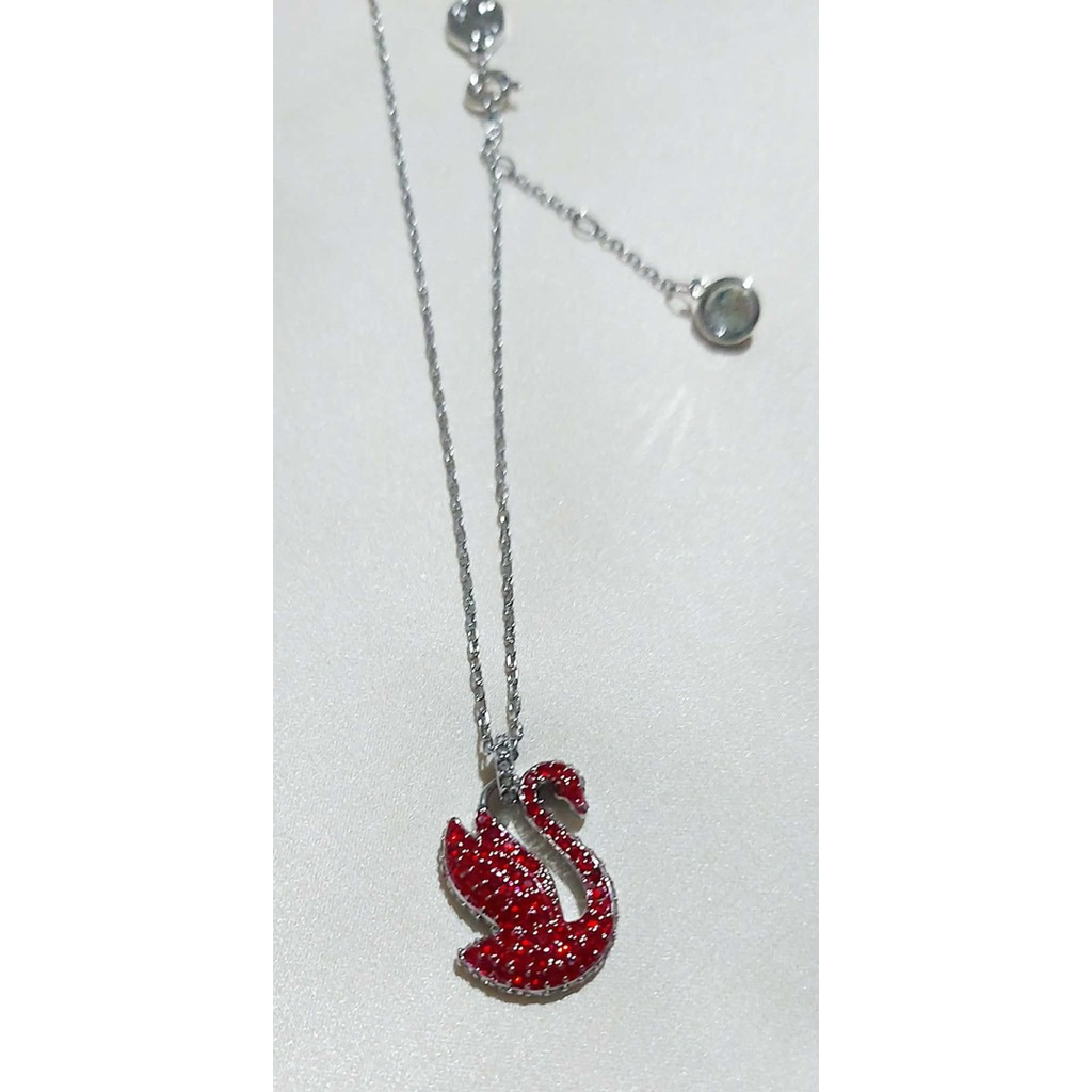 Swan Necklace in Platinum Setting | Adjustable 16–18 Inches product photo 4