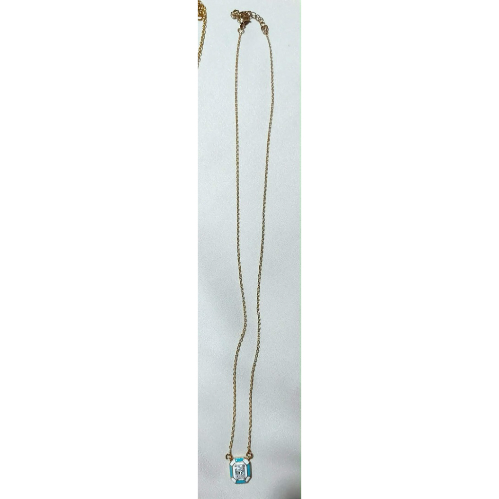 Monroe Emerald-Cut Centered Necklace in Yellow Gold Setting | Adjustable 16–18 Inches product photo 4