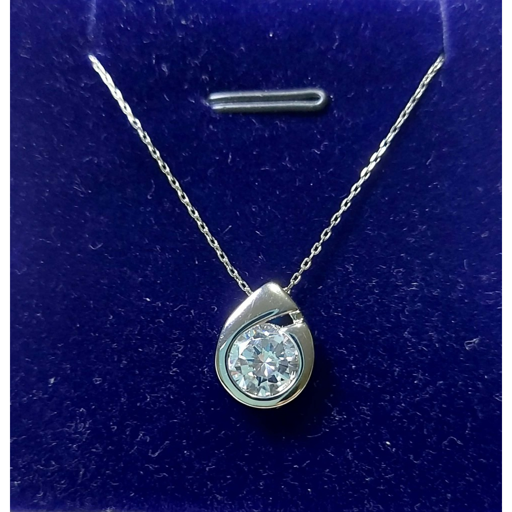 Floating Crystal Teardrop Pendant | Platinum Setting product photo 1