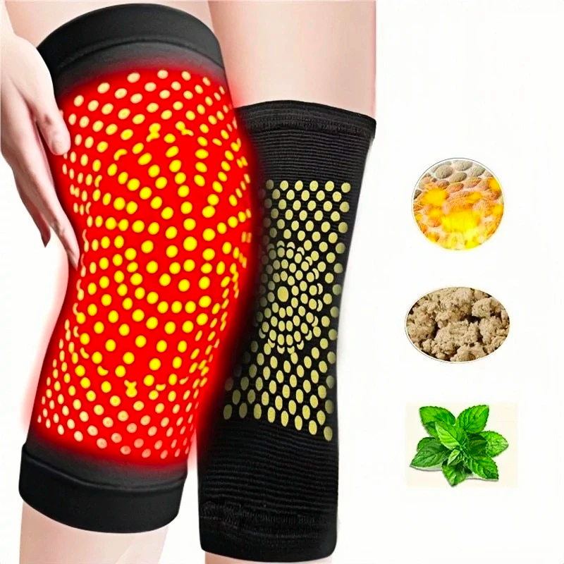 2Pcs Self Relieve Pain Improve Blood Circulation Breathable Warm Wormwood Knee Pad — view 2