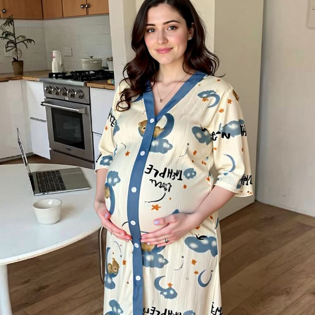 Maternity Dress Korean Fashion Plaid Casual Maternity Wear Plus Size Pregnant Women Clothes Urstore - Image 8