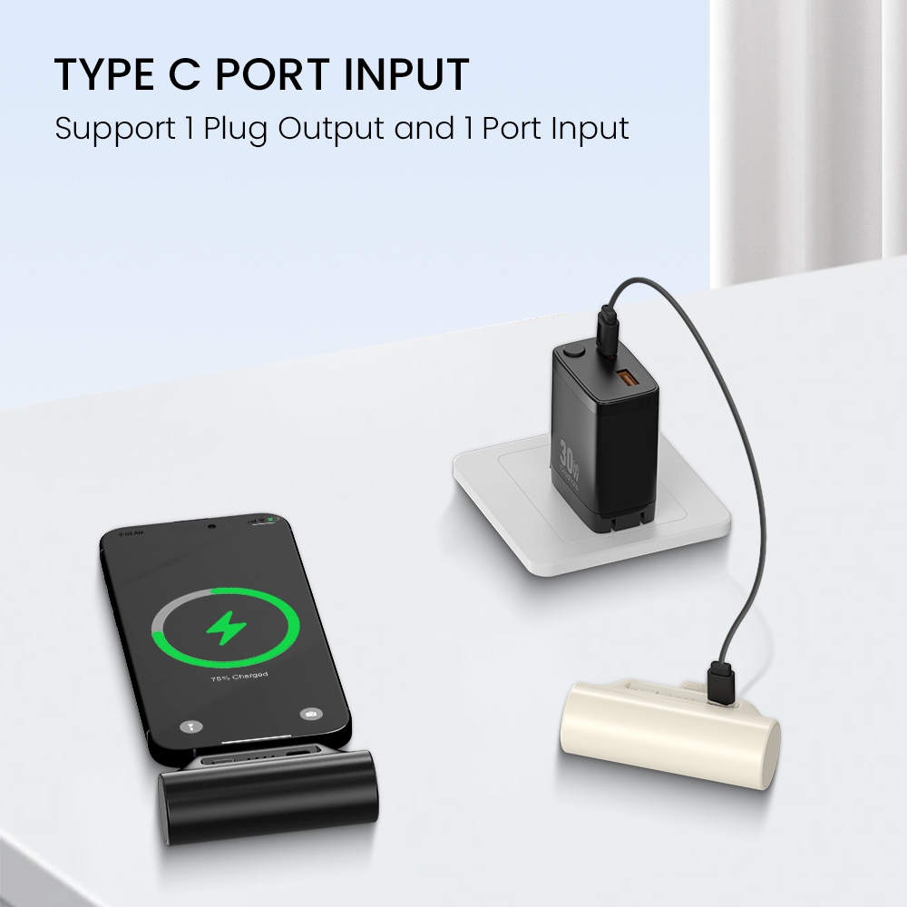 Orashare PNC03 3000mAh Capsule Mini Fast Charging Powerbank With TYPE-C/iPh Port Portable Power Bank - Image 5