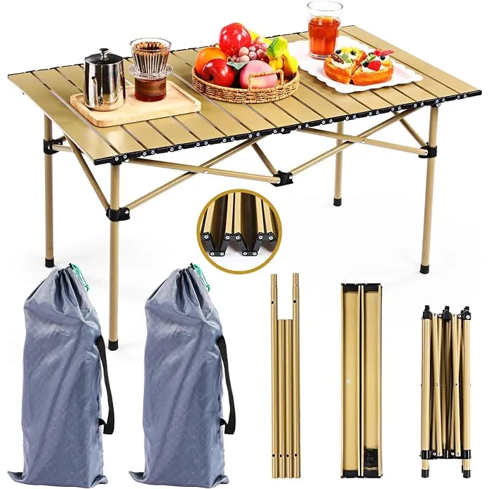 Foldable Chairs with Armrest & Camping Table Portable Folding Set with Storage Bag For Outdoor BBQ — view 6