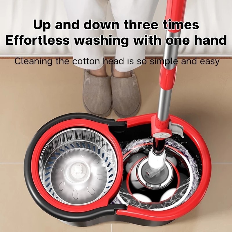 Vivid 360 Rorating Map Spin Mop with Squeezer Heavy Duty Tornado Mop Bucket Set for Floor Cleaning - Image 4