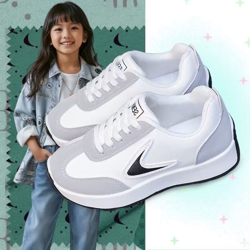 【On Hand】 Korean Shoes For Kids Girls Rubber Shoes Sneakers White Shoes Cute Baby Shoes Size 26-37 - Image 3
