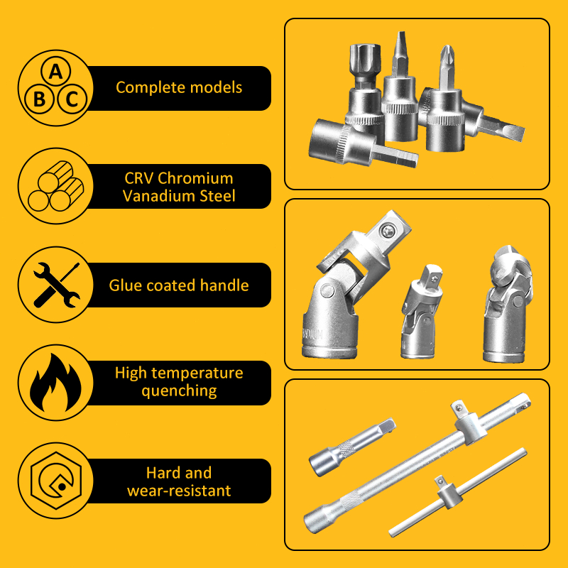 KEELAT 121Pcs Toolbox Ratchet Wrench Set (50HRC) DIY Tools Screwdriver Hex Drive Hardened Steel - Image 8