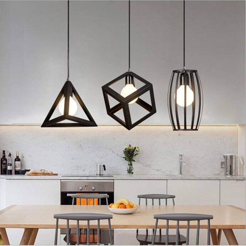 ECONN Pendant Light Iron Art 3-Head Chandelier Ceiling Light for Dining Cafe Drop Light - Image 7