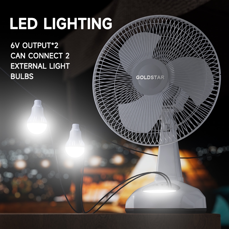 Gold Star Solar Electric Fan Solar Rechargeable Solar Table Fan Solar Stand Fan With Solar Panel - Image 2