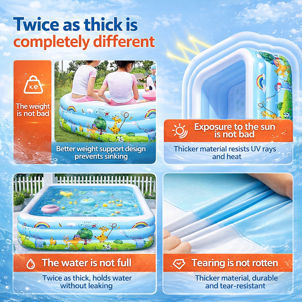 Inflatable Swimming Pool Kids Swimming Pool Baby Swimming Pool Family Size Swimming - Image 8