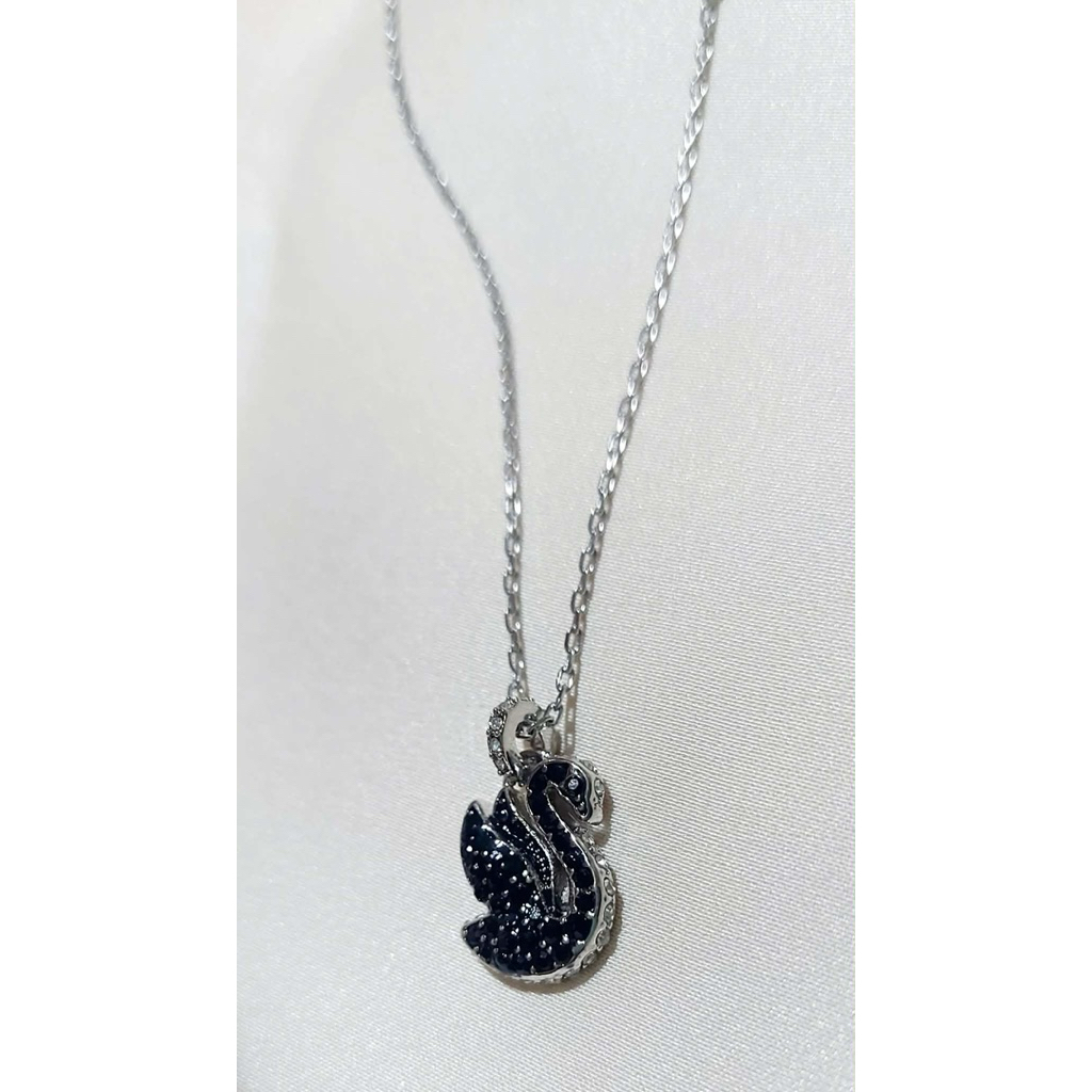 Elegant Black Swarovski Necklace | Black Swarovski & White Diamond Accents | Adjustable product photo 3