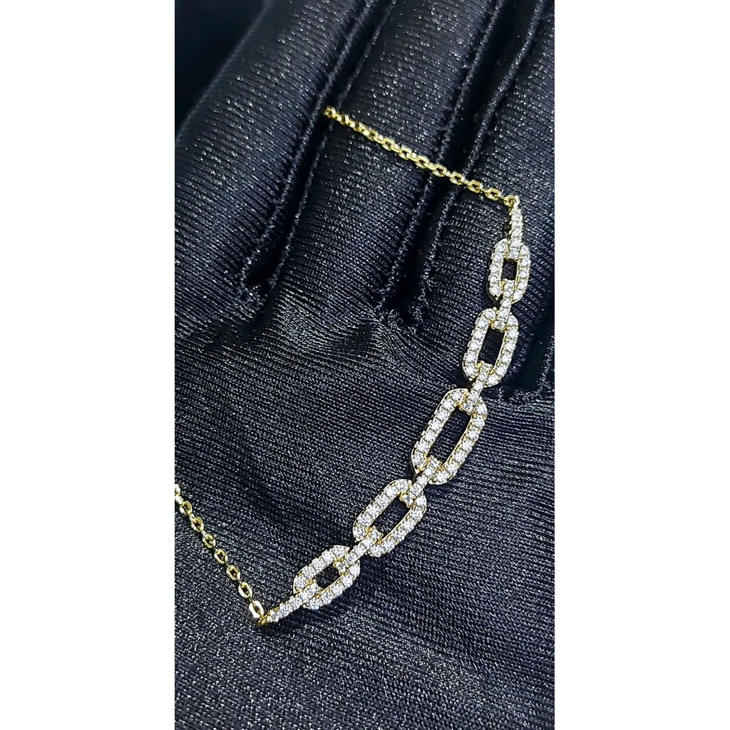 Pavé Link Bar Necklace | 18K Yellow Gold Vermeil | 22 Inches product photo 2