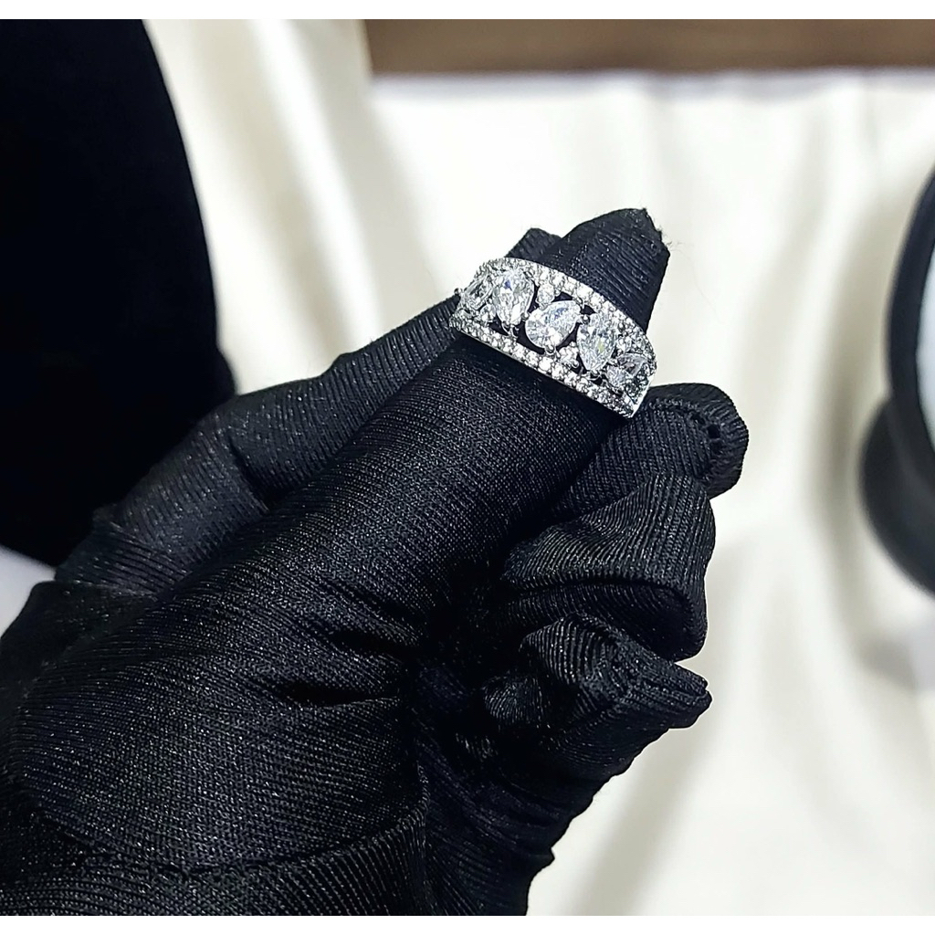 Power Statement Ring | Laboratory-Inspired Diamond Stone | Platinum Setting | Size 8 product photo 4