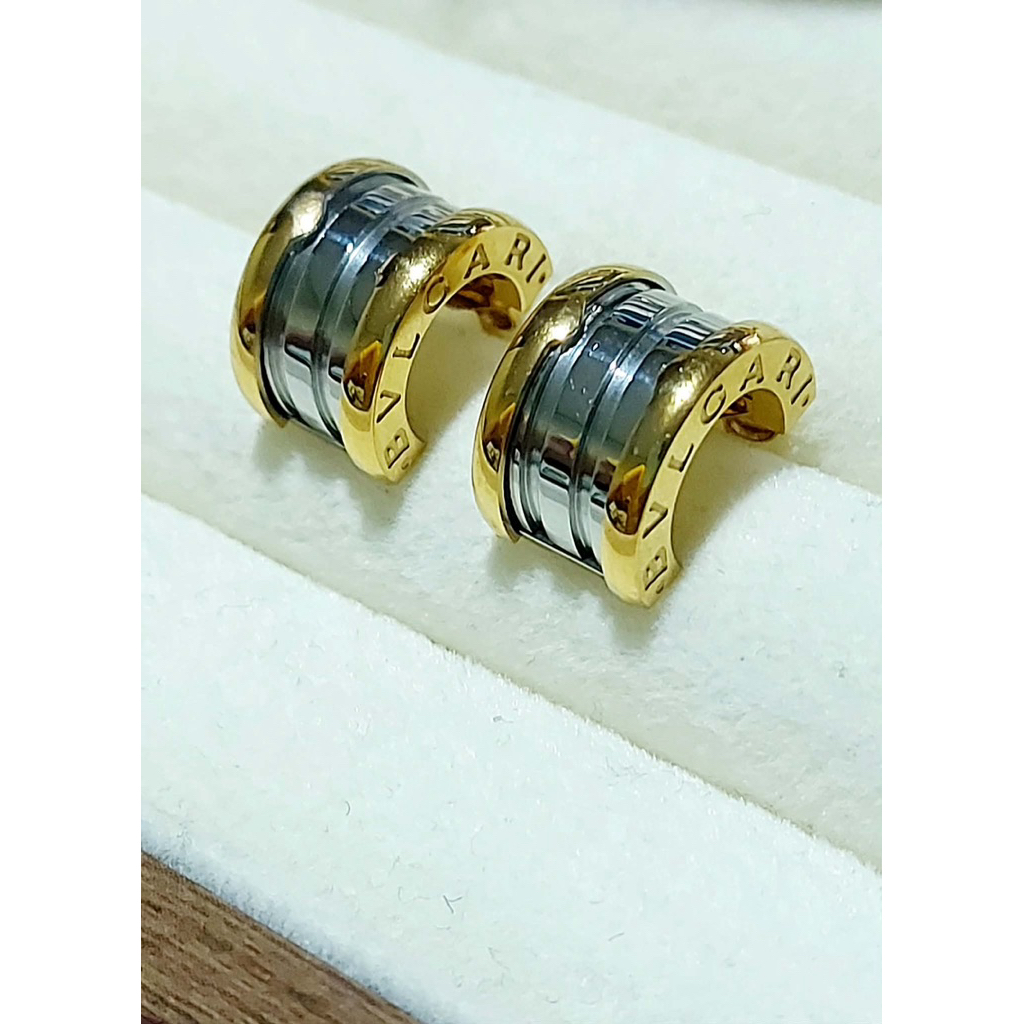 B.zero1 Inspired Stud Earrings | 2-Tone Yellow & White Gold product photo 1