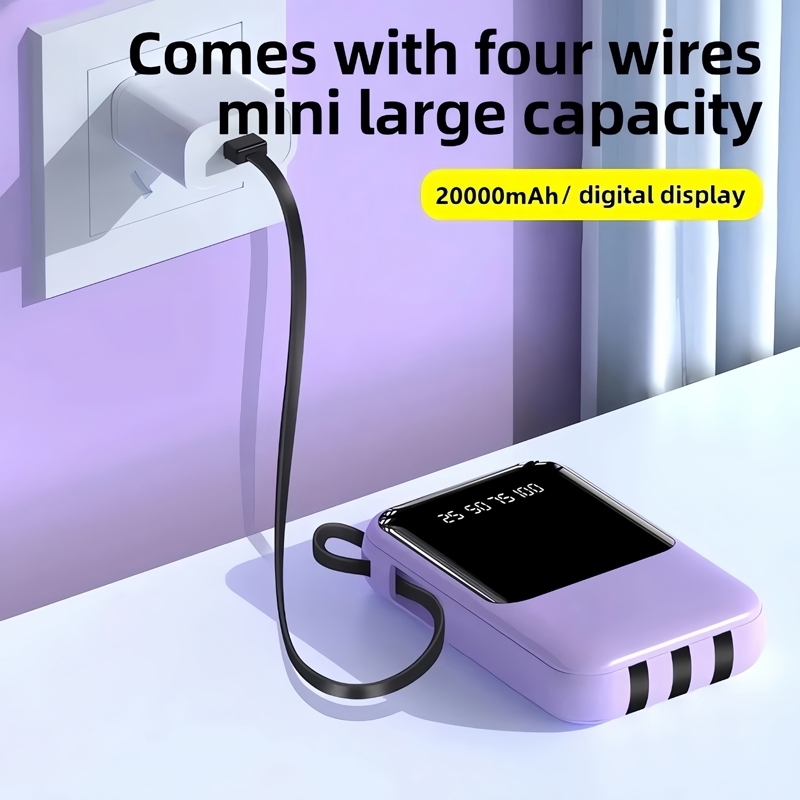 Original  20000 mAh Power Bank 22.5W Mini Powerbank Built in Cables Portable fast charging - Image 7
