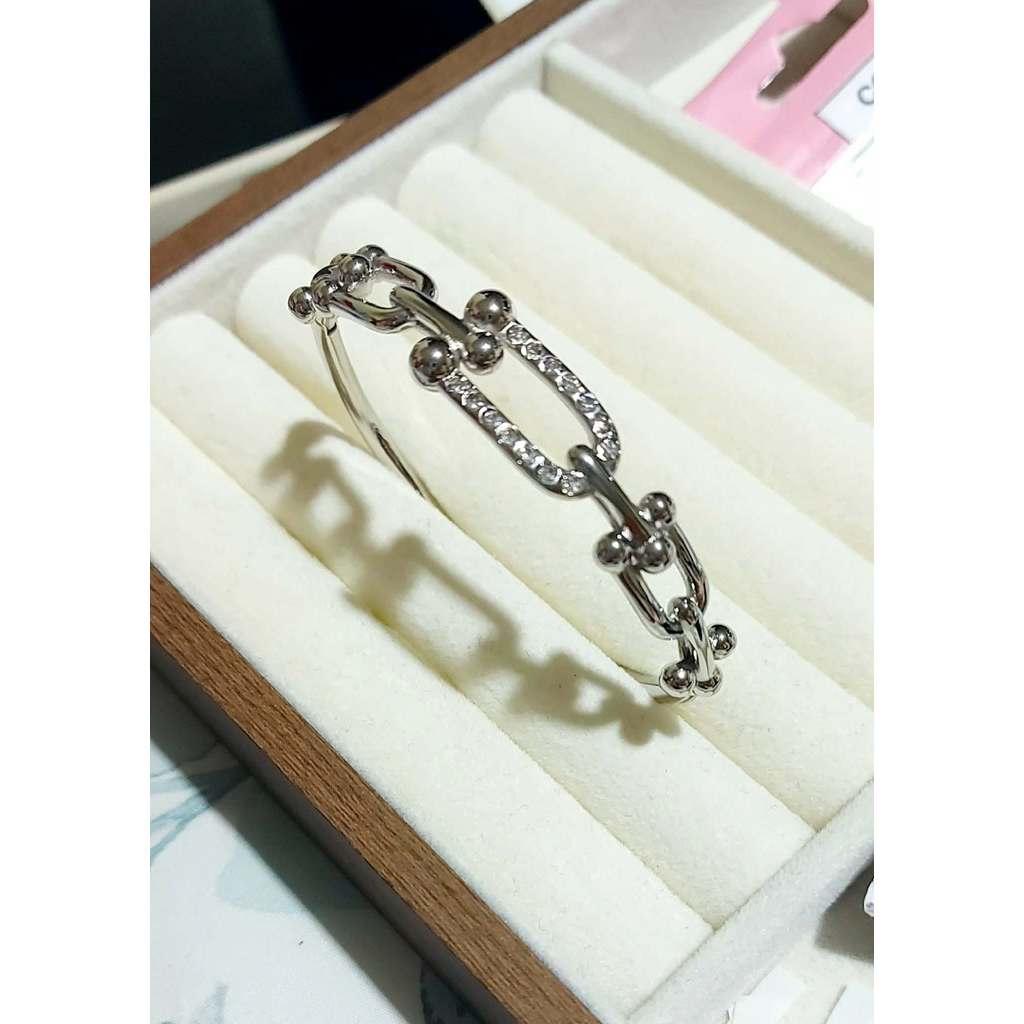 Hardwear Inspired Thin Bangle | 17–17.5 cm | Platinum Setting product photo 1