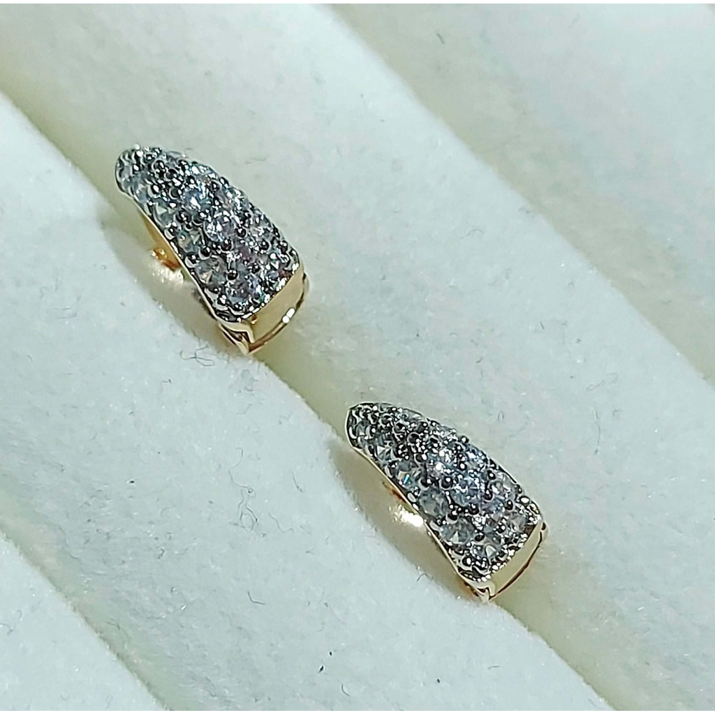 Diamond Accent Huggies Earrings | Yellow Gold Setting product photo 1