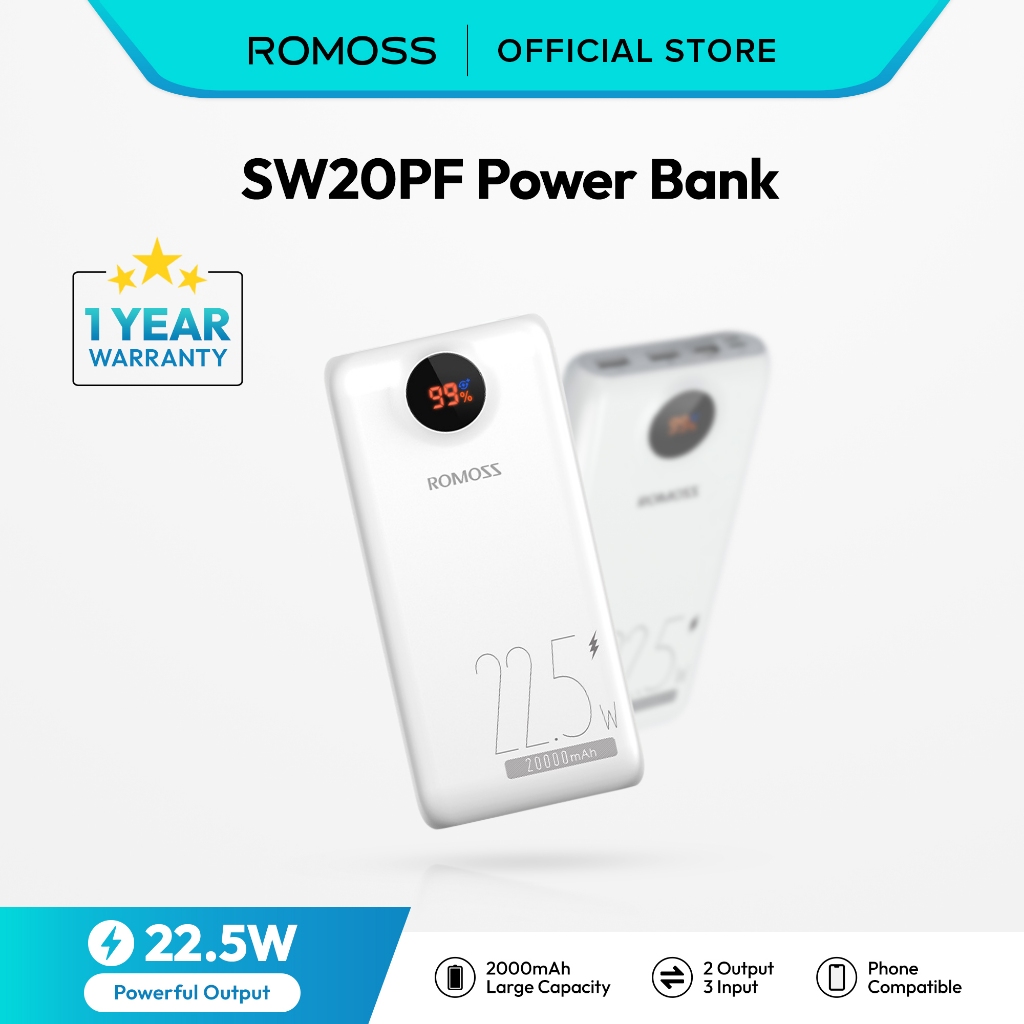 Romoss SW20PF 22.5W 20000mAh 3.0 Two-way Super Fast Charging Power Bank