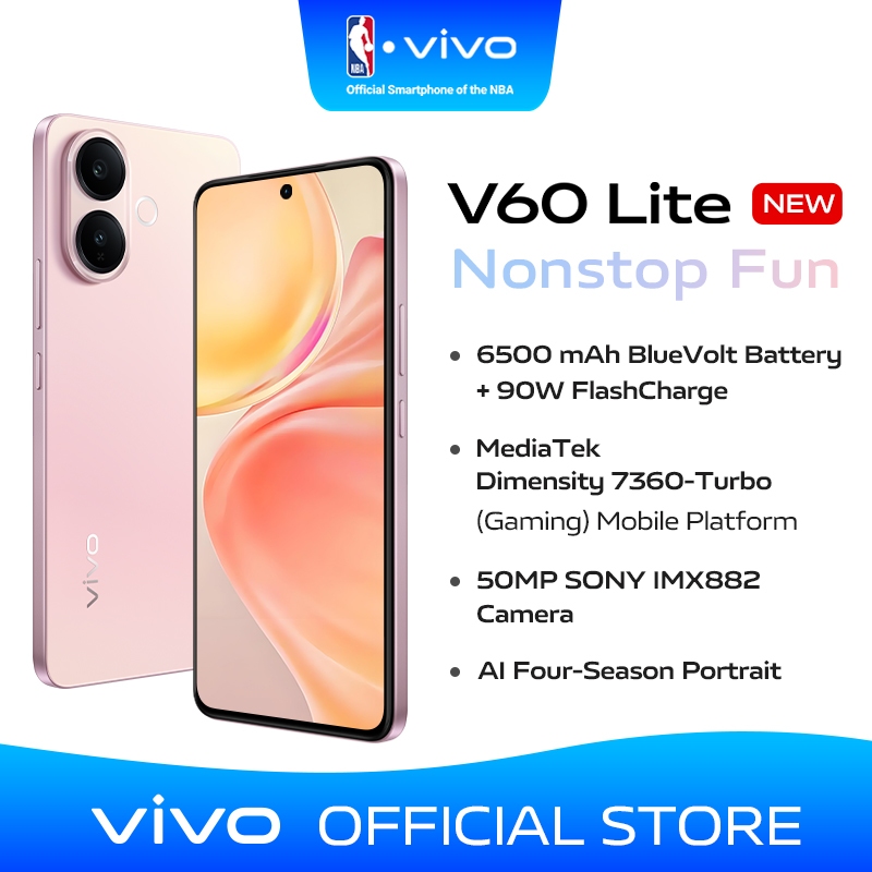 【0% Interest for 3 Months】vivo V60 Lite cellphone丨6500mAh battery+90W Fastcharge丨Media Tek Dimensity
