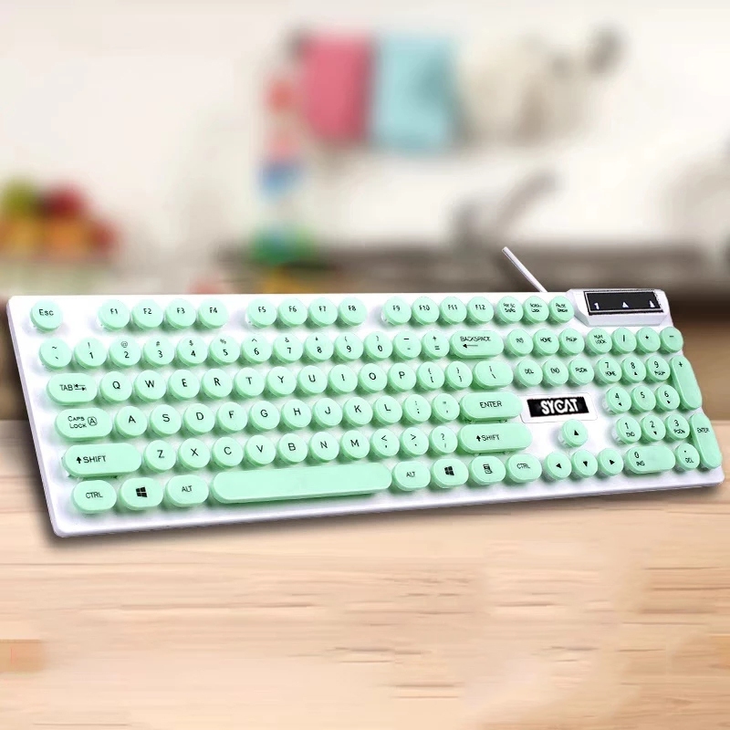 SYCAT S01 Pink Keyboard And Mouse Set RGB LED Backlit Gaming Keyboard For Laptop PC Keyboard Wired
