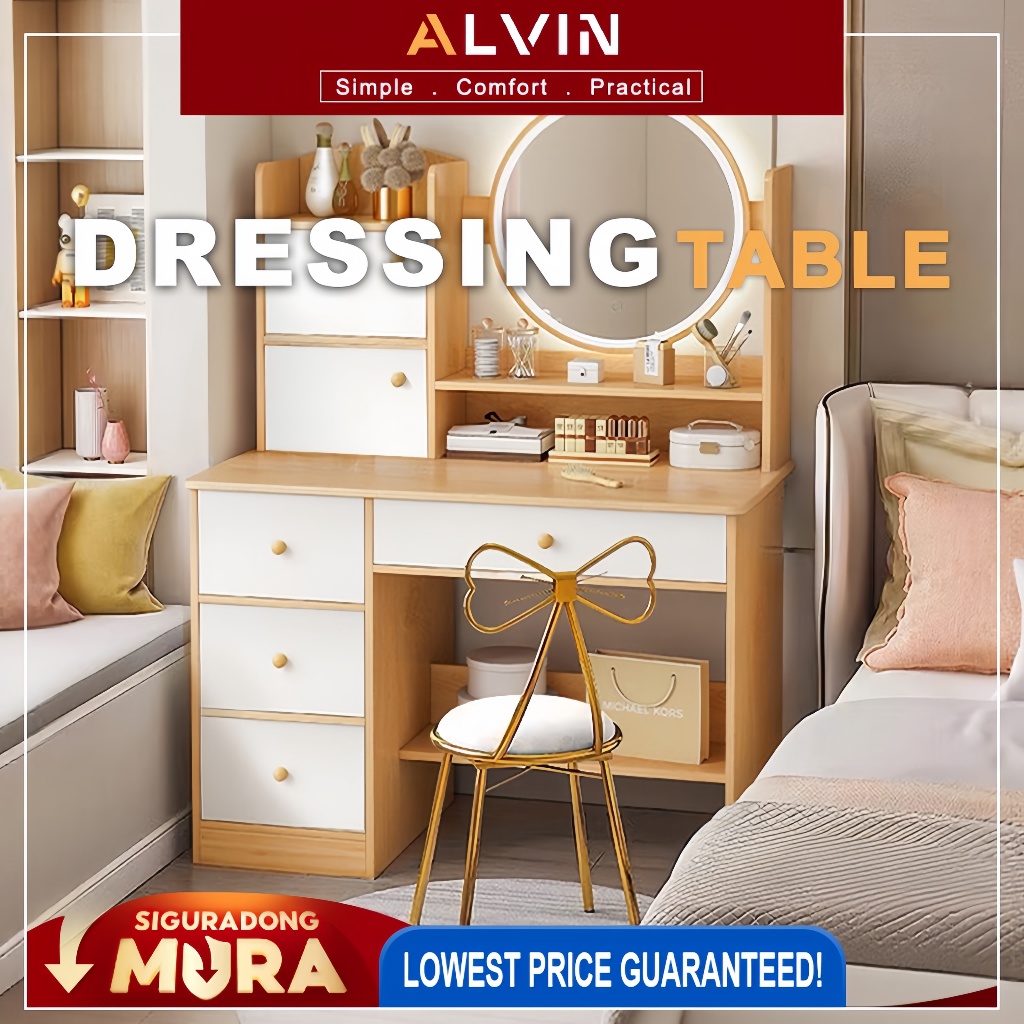 ALVIN Dressing Table Bedroom Minimalist Modern Ins Dressing Table Organizer Integrated Small Table