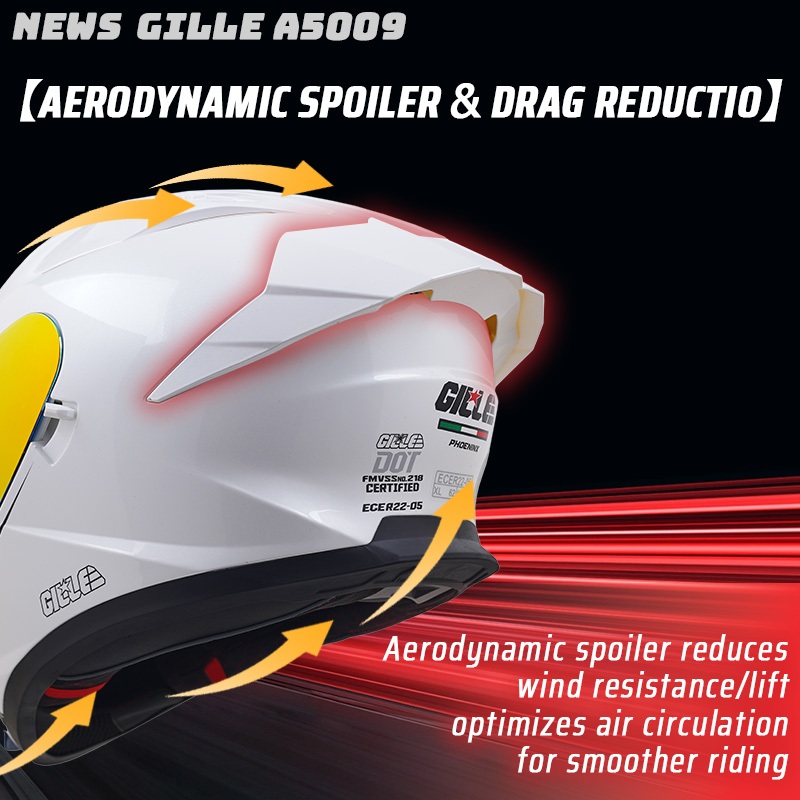 【𝑶𝑭𝑭𝑰𝑪𝑰𝑨𝑳】 GILLE PHOENIX Open Face Dual Visor Revo Helmet Full Face Modular Motorcycle Original - Image 4