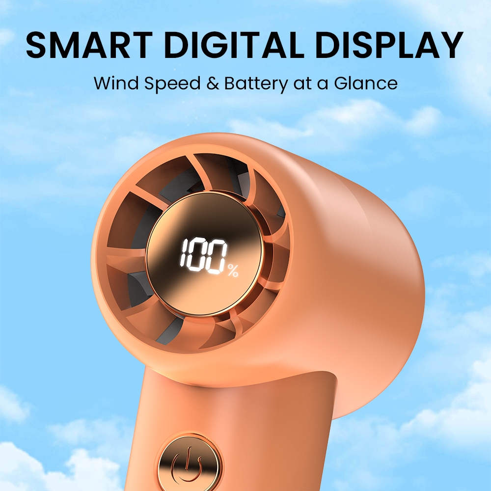 Orashare HF21 Portable High-Speed Handheld Fan 1200mAh Rechargeable Mini Fan 5 Speed Strong Wind Fan — view 6