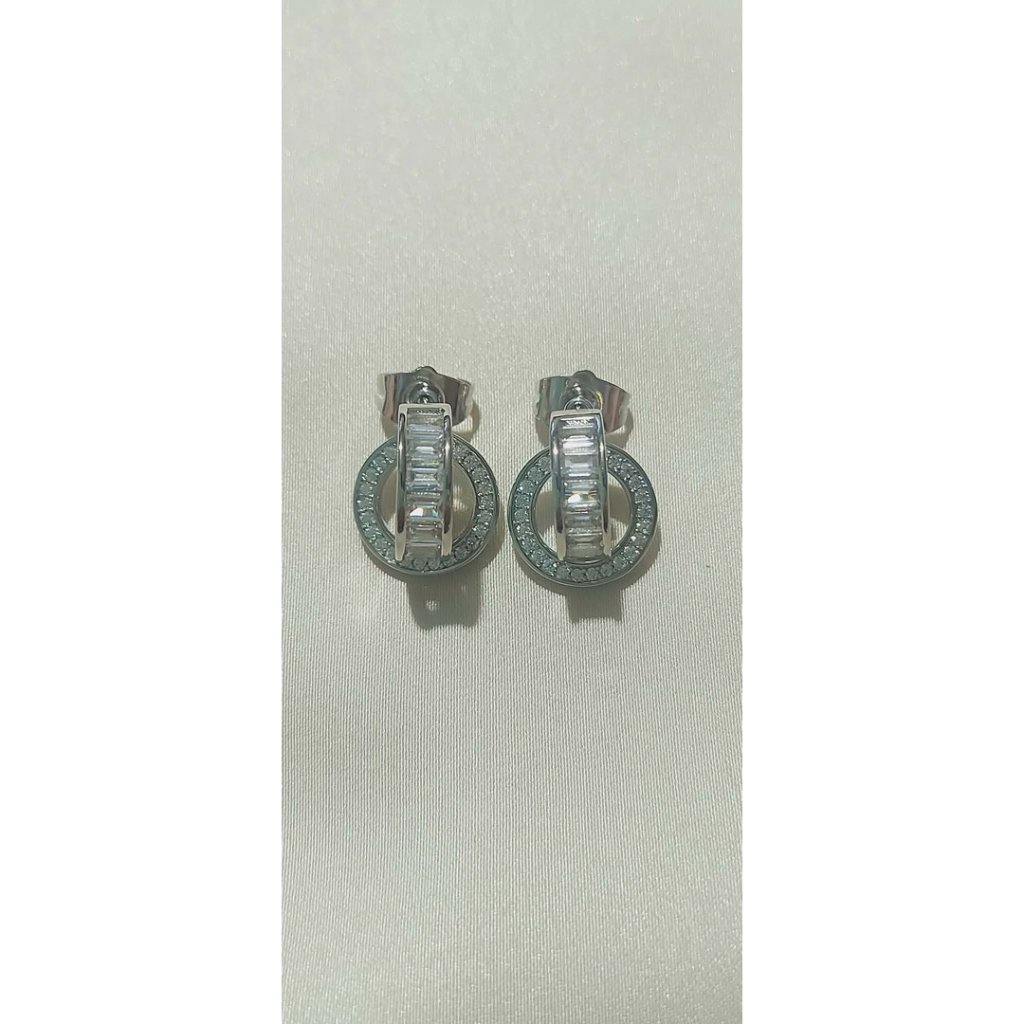 CD Door Knocker Inspired Stud Earrings with Diamonds – 18K Gold Vermeil product photo 2
