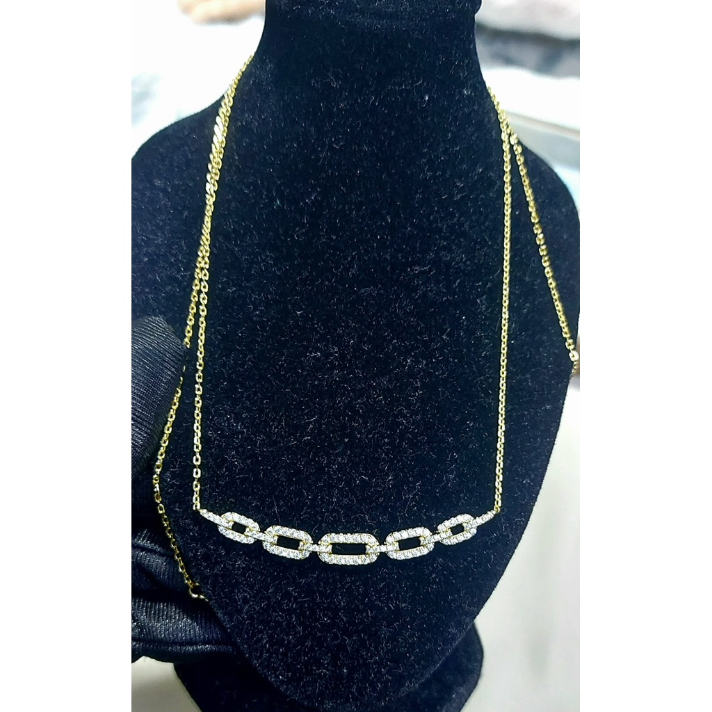 Pavé Link Bar Necklace | 18K Yellow Gold Vermeil | 22 Inches product photo 1