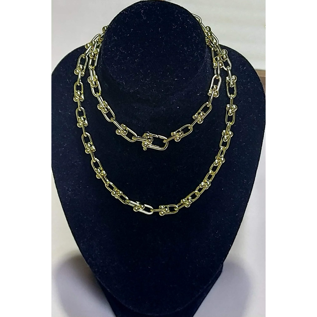 Hardware Link Necklace | Yellow Gold Setting | 16 Inches product photo 5