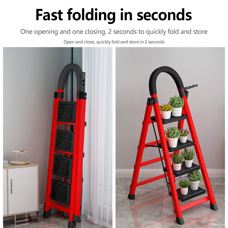 Ladder foldable aluminum Household Multifunction Ladder heavy duty Steel Thicker — view 5
