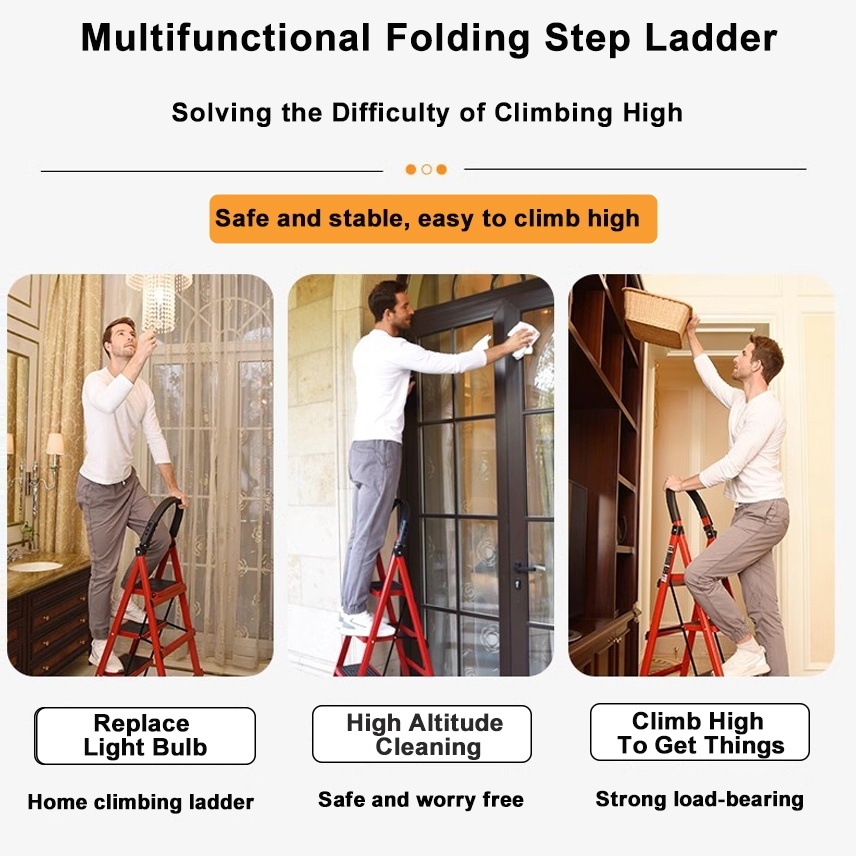 Ladder foldable aluminum Household Multifunction Ladder heavy duty Steel Thicker — view 8