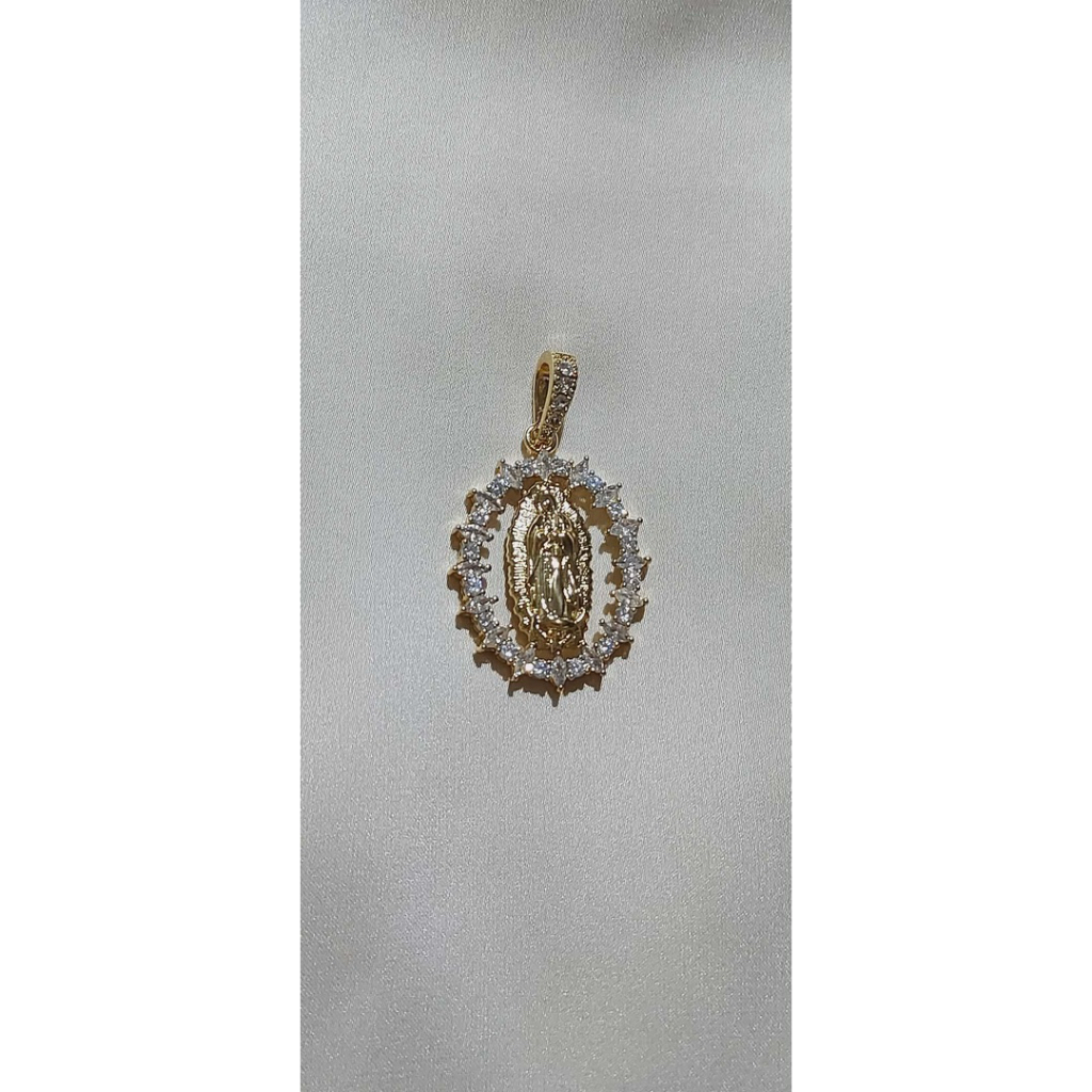 Virgin Mary Simulated Diamond Pendant| Yellow Gold Setting product photo 4