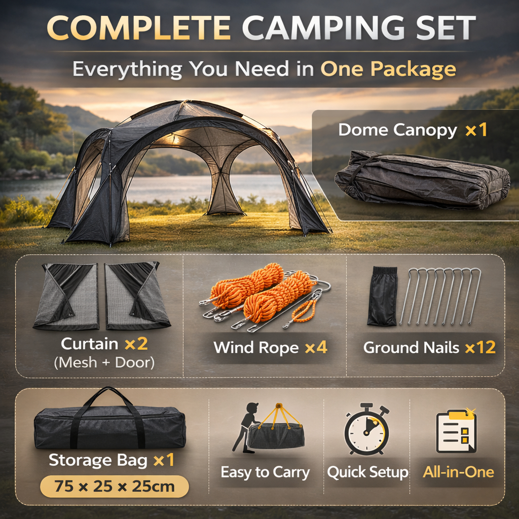 WTHB outdoor camping tent Portable waterproof family tent for 8-12 person with Door Cloth sun shade — view 8