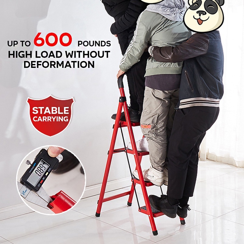 ladder foldable aluminum heavy duty Thicker 2/3/4/5/6/7/8 Steps Multifunction Household Ladder — view 6