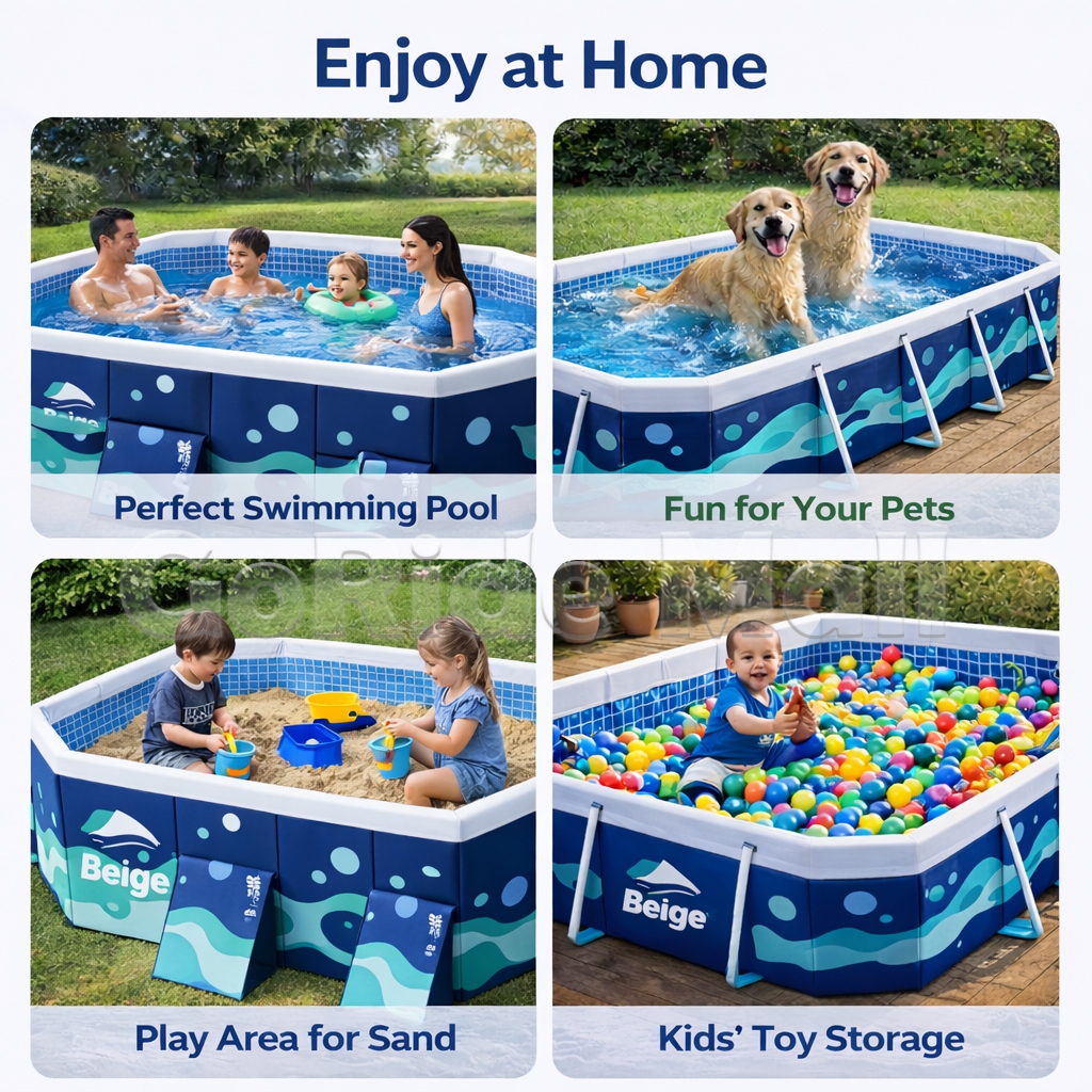Swimming pool for kids swimming pool big size for family Non inflatable swimming pool foldable — view 3
