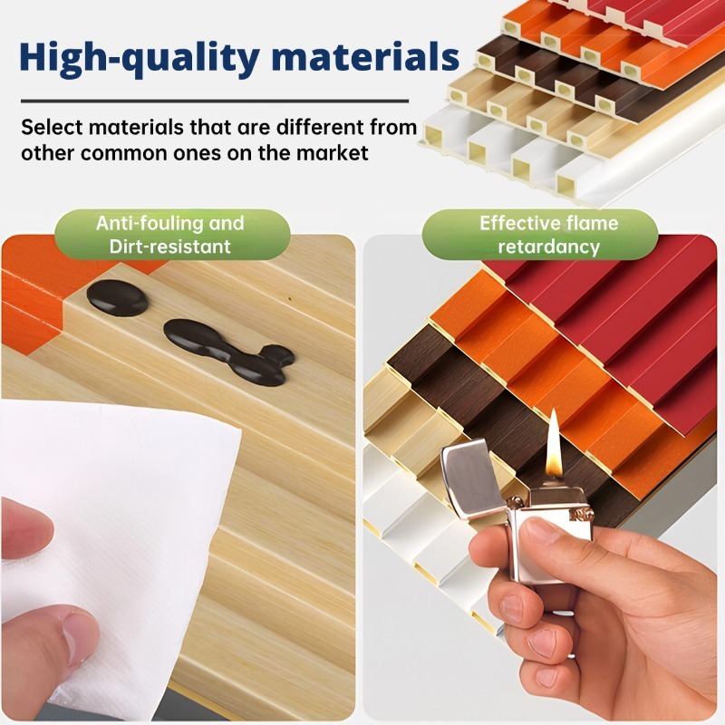 10/20/30PCS Durable WPC Wall Panel with Waterproof Grille Ideal for TV Background Decoration - Image 2