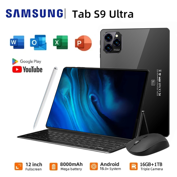 Sunsang S9 Tablet 12inch 16GB +1TB Smart Tablet 𝐀𝐧𝐝𝐫𝐨𝐢𝐝𝟏𝟑 Pad 5G Wifi Dual Sim Card Tablet Android