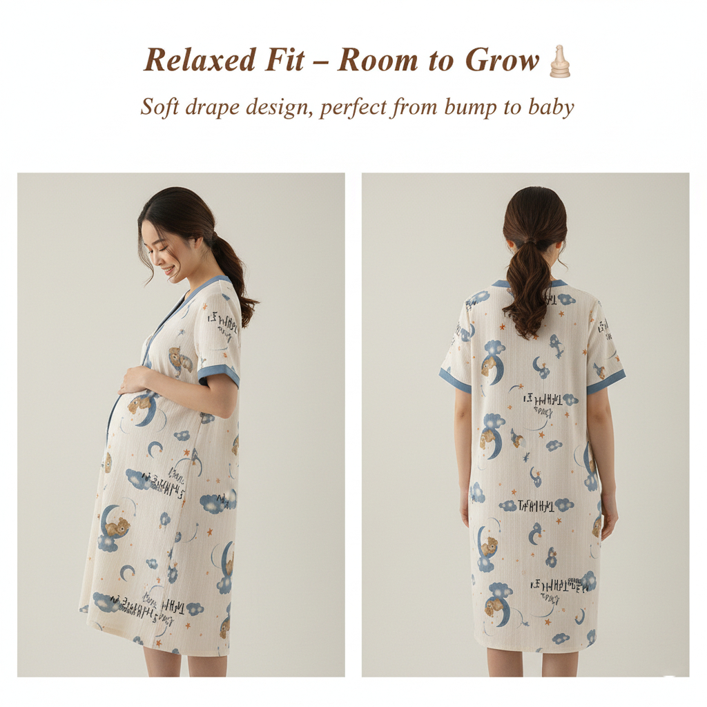 Maternity Dress Korean Fashion Plaid Casual Maternity Wear Plus Size Pregnant Women Clothes Urstore - Image 3