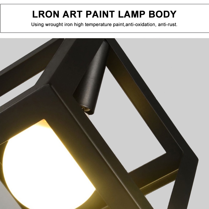 ECONN Pendant Light Iron Art 3-Head Chandelier Ceiling Light for Dining Cafe Drop Light - Image 2