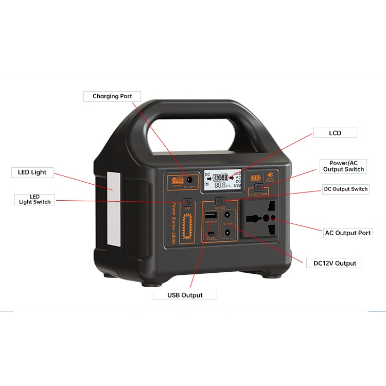 220V Power station Big capacity Power Bank portable Generator with Solar panel - Image 7