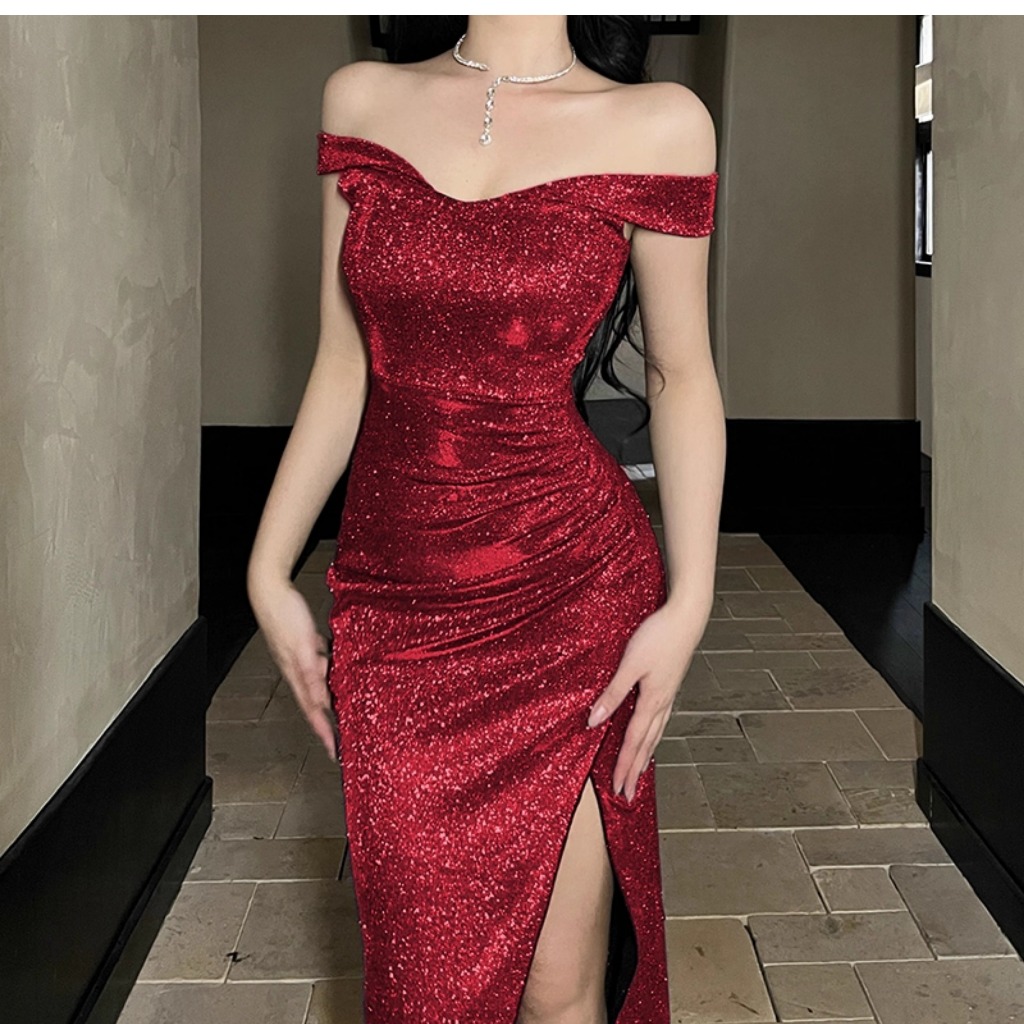 shopee cocktail dress Shop party for Sale on Philippines Available in Powder Blue perfect for spring and summer. Foamlina Nightclub Sexy Low-cut Hollow