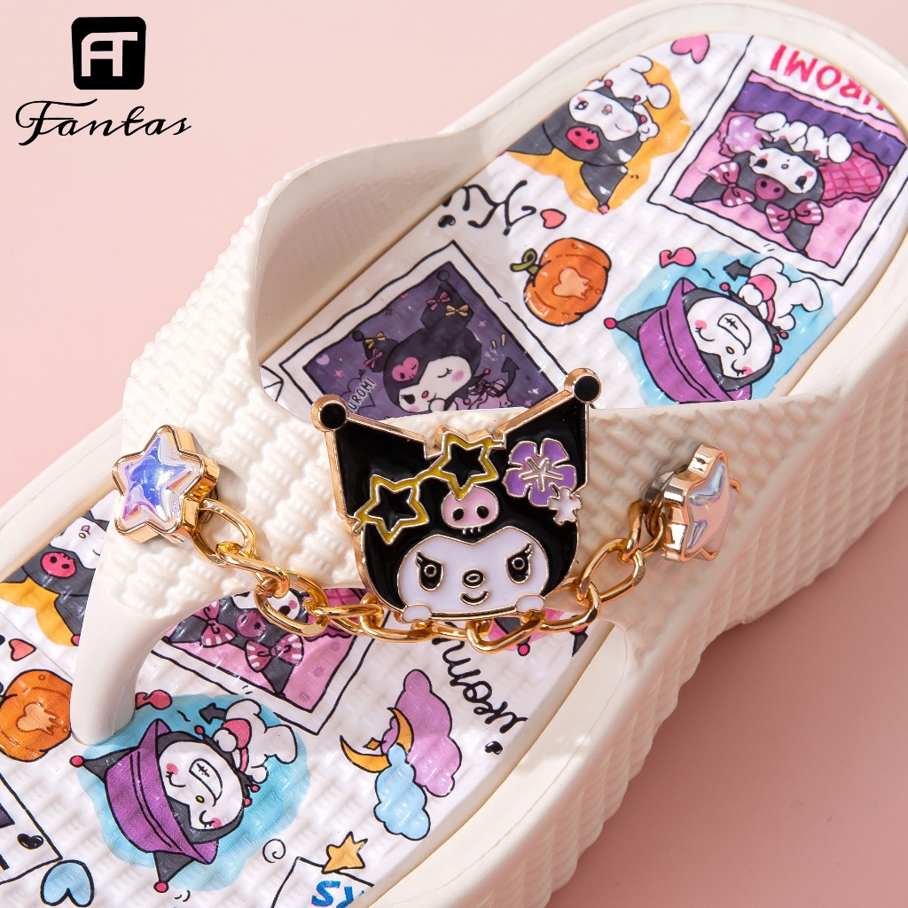 Kuromi Slippers for Kids EVA High quality Thick Soled Sandals Outdoor Indoor Girls Shoes - Image 6