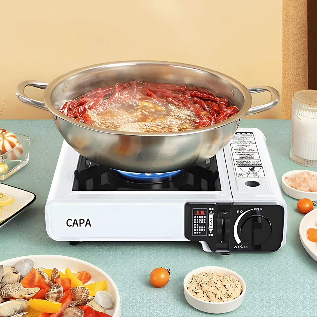 2 in 1 portable butane gas stove with box outdoor camping Windproof Cassette Furnace Picnic Burner - Image 3