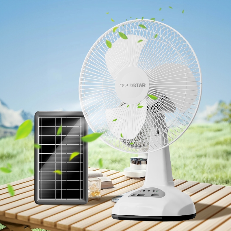 Gold Star Solar Electric Fan Solar Rechargeable Solar Table Fan Solar Stand Fan With Solar Panel - Image 4