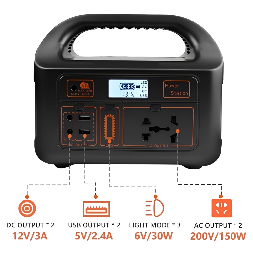 (2026 NEW)MKT 300W Portable Power Station with 80W Solar Panel Set for Home Outdoor Power Supply - Image 7