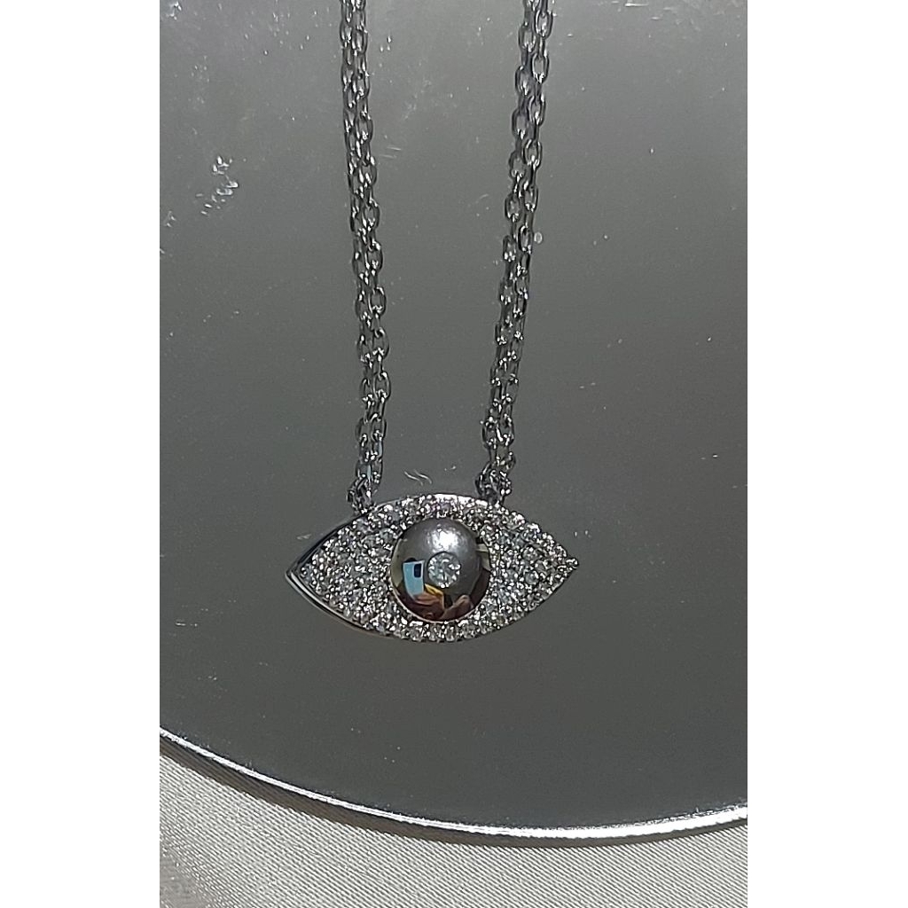 Anti Evil Eye Necklace in Platinum settings product photo 3