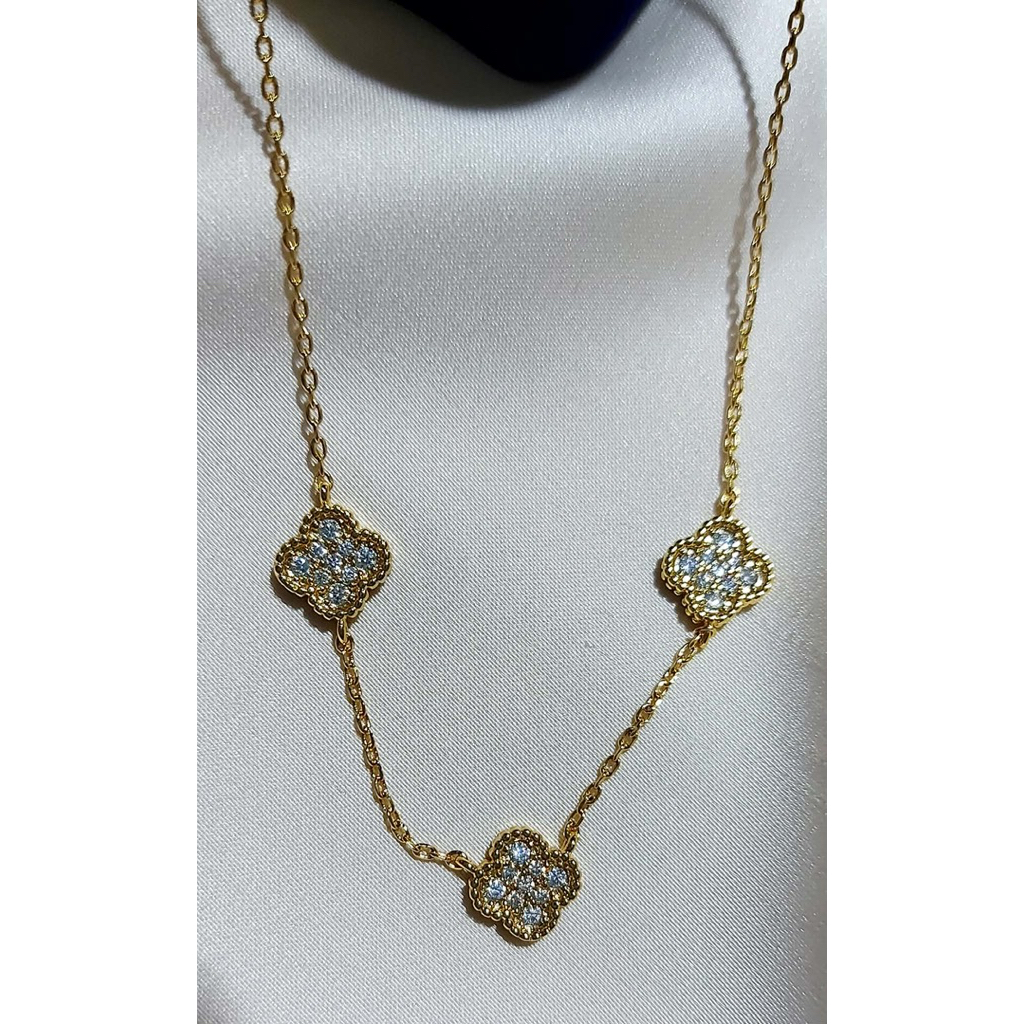 Inspired 3-Station Necklace | Diamond Accents | Adjustable 15–17 Inches