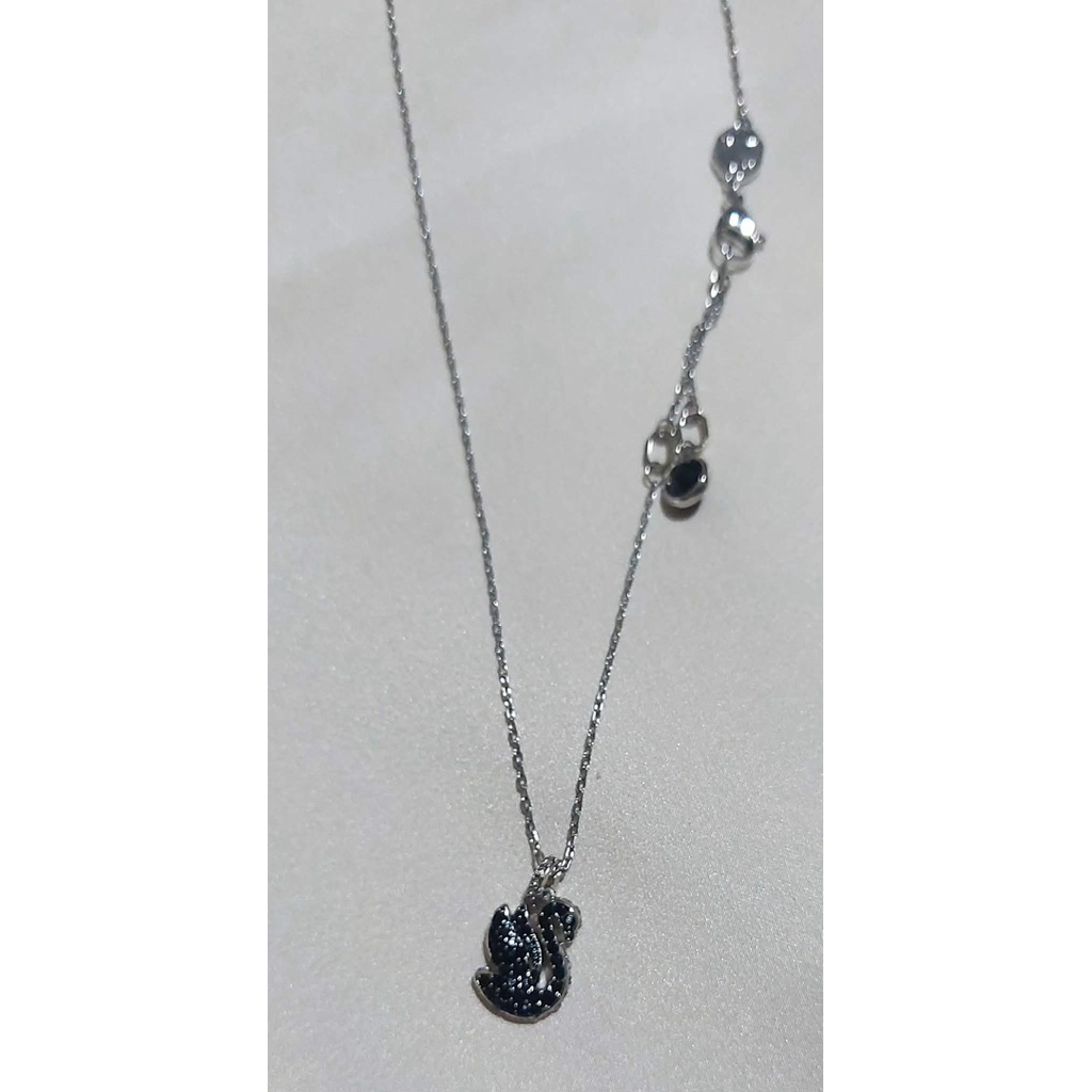 Elegant Black Swarovski Necklace | Black Swarovski & White Diamond Accents | Adjustable product photo 5