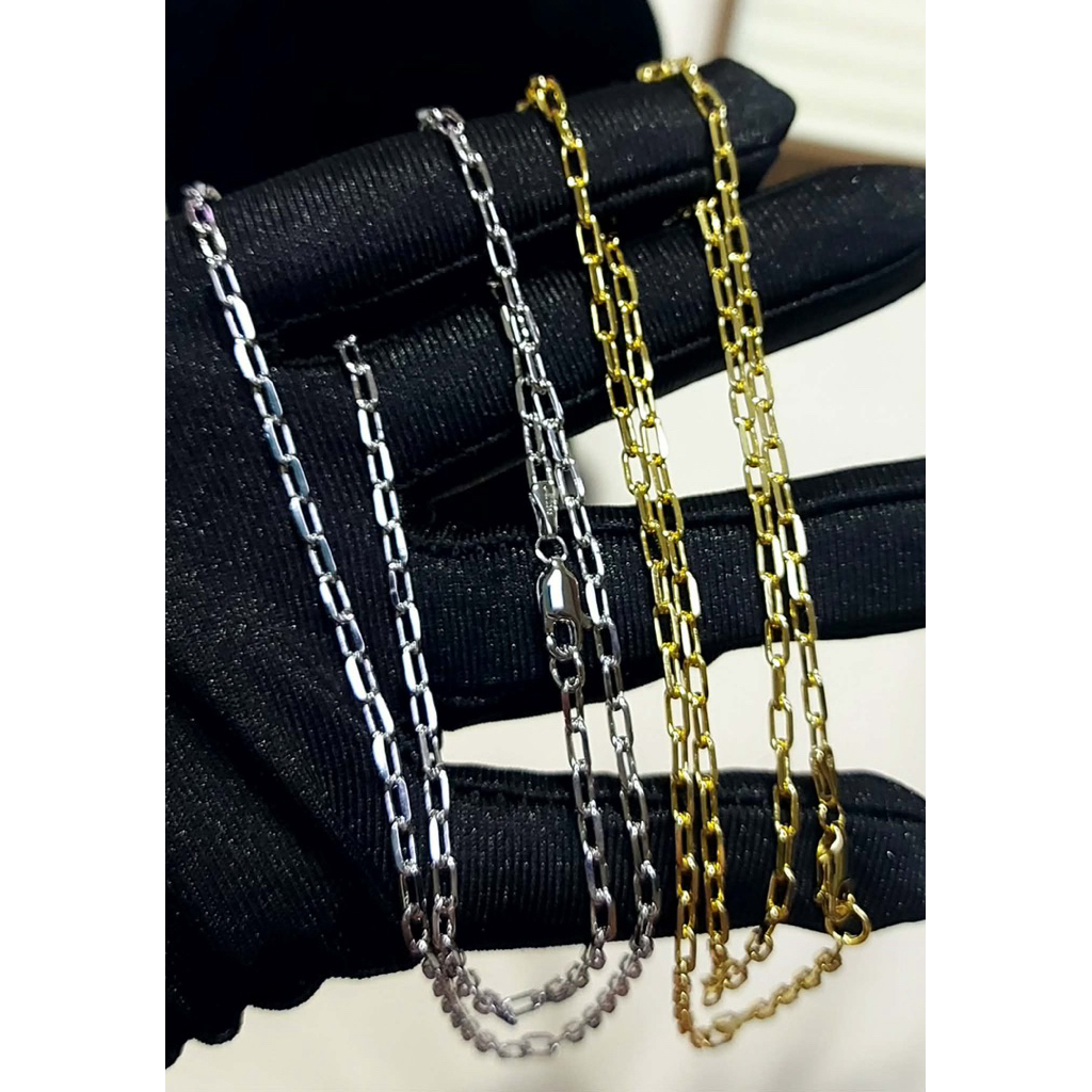 Small Paperclip Chain Necklace | Diagonal Cut | 18 and 22 Inches product photo 3