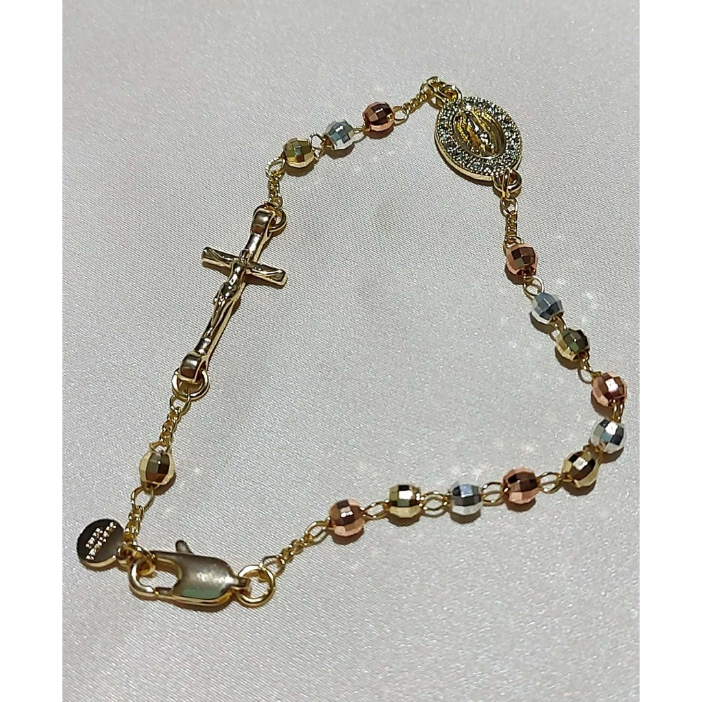 Tri-Color Rosary Bracelet | Miraculous Medal & Crucifix product photo 2